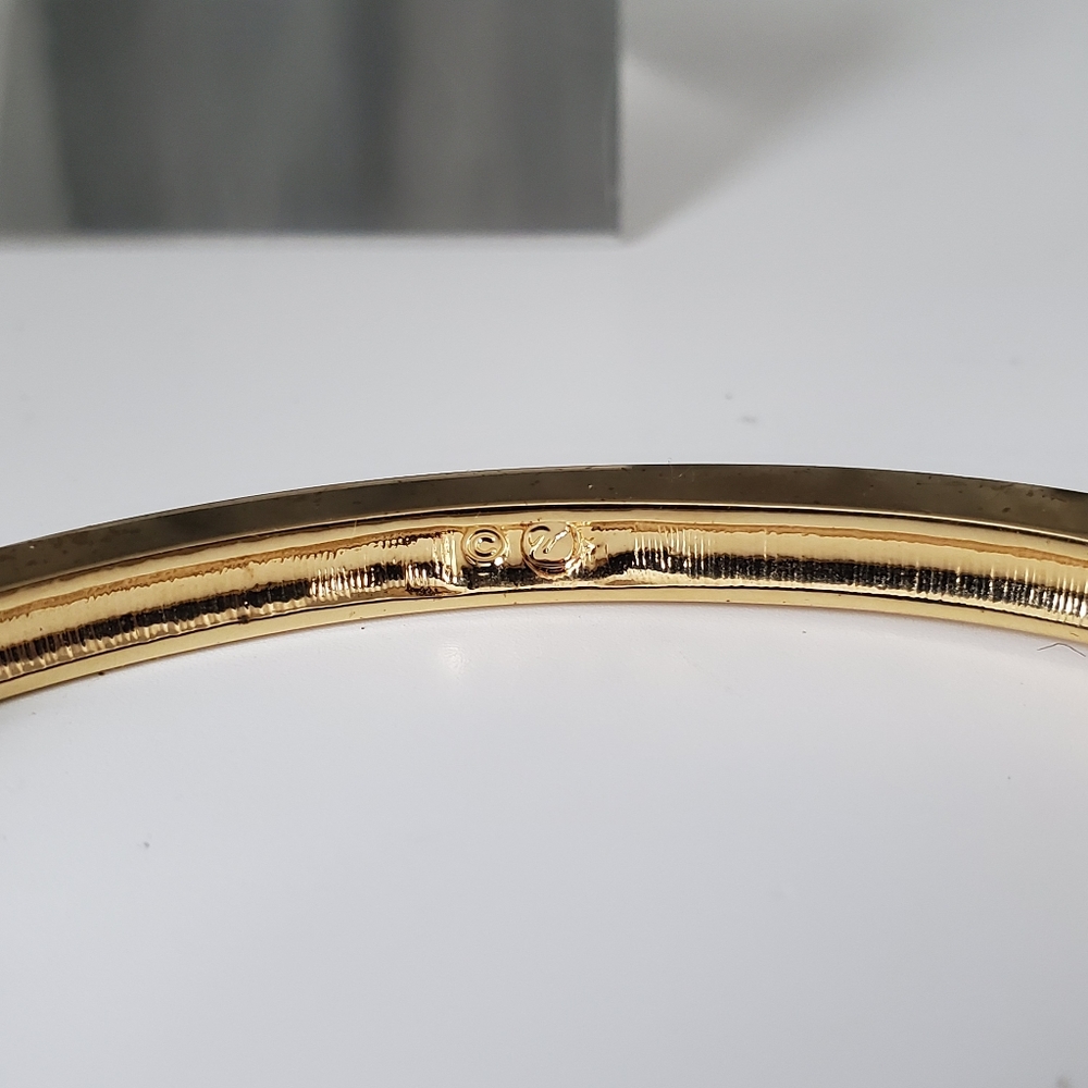 Swarovski Edith Goldtone Twist Rows Pave Hinged Bracelet - Picture 7 of 13
